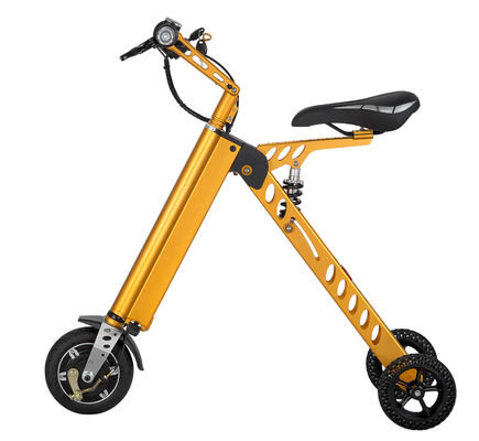 qualidade  Yellow Motorized Folding Bike / Smallest Lightest Folding Bike Battery Assisted fábrica