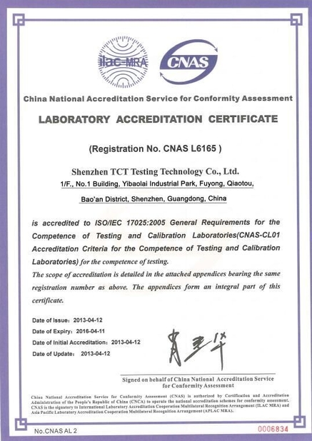 China Freego High-Tech Corporation Limited Co., Ltd. Certificações